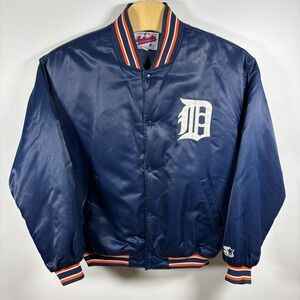 Vintage Starter Detroit Tigers MLB Diamond Collection Satin Bomber Jacket 2XL